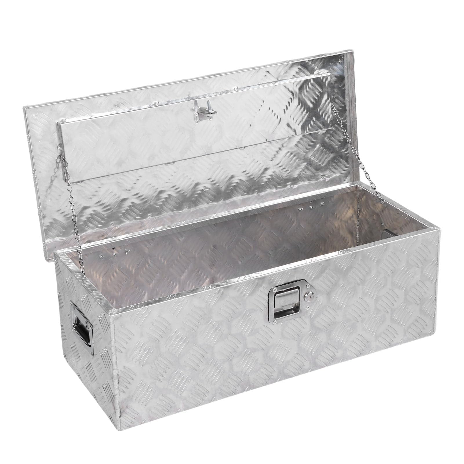 Jeffergarden Caja de Herramientas para Caja de Camión, de Herramientas de Aluminio para Remolque de 30 X 13 X 10 Pulgadas con Cerradura, Almacenamiento de 64 L con Recubrimiento en Polvo, Patrón de