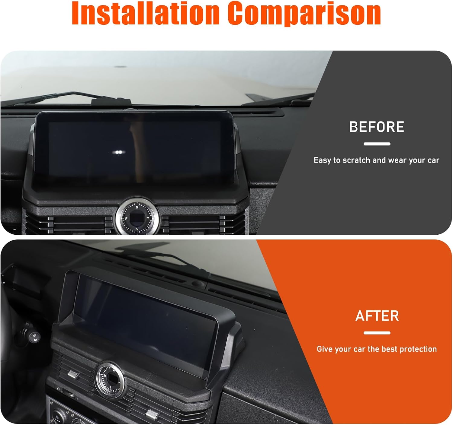 Car Navigation-Sun-Shade-Visor Compatible with Ineos Grenadier Quartermaster 2020-2026 GPS Navigator Screen Sun Hood Shield in-Dash Visor Anti-Refection Anti Glare