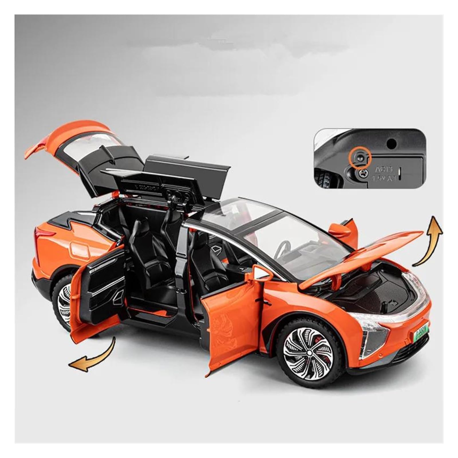 Per HiPhi X SUV New Energy 1:24 Modello Di Auto In Lega Pressofusa Simulazione Collezionabile Regali Decorativi(Orange)