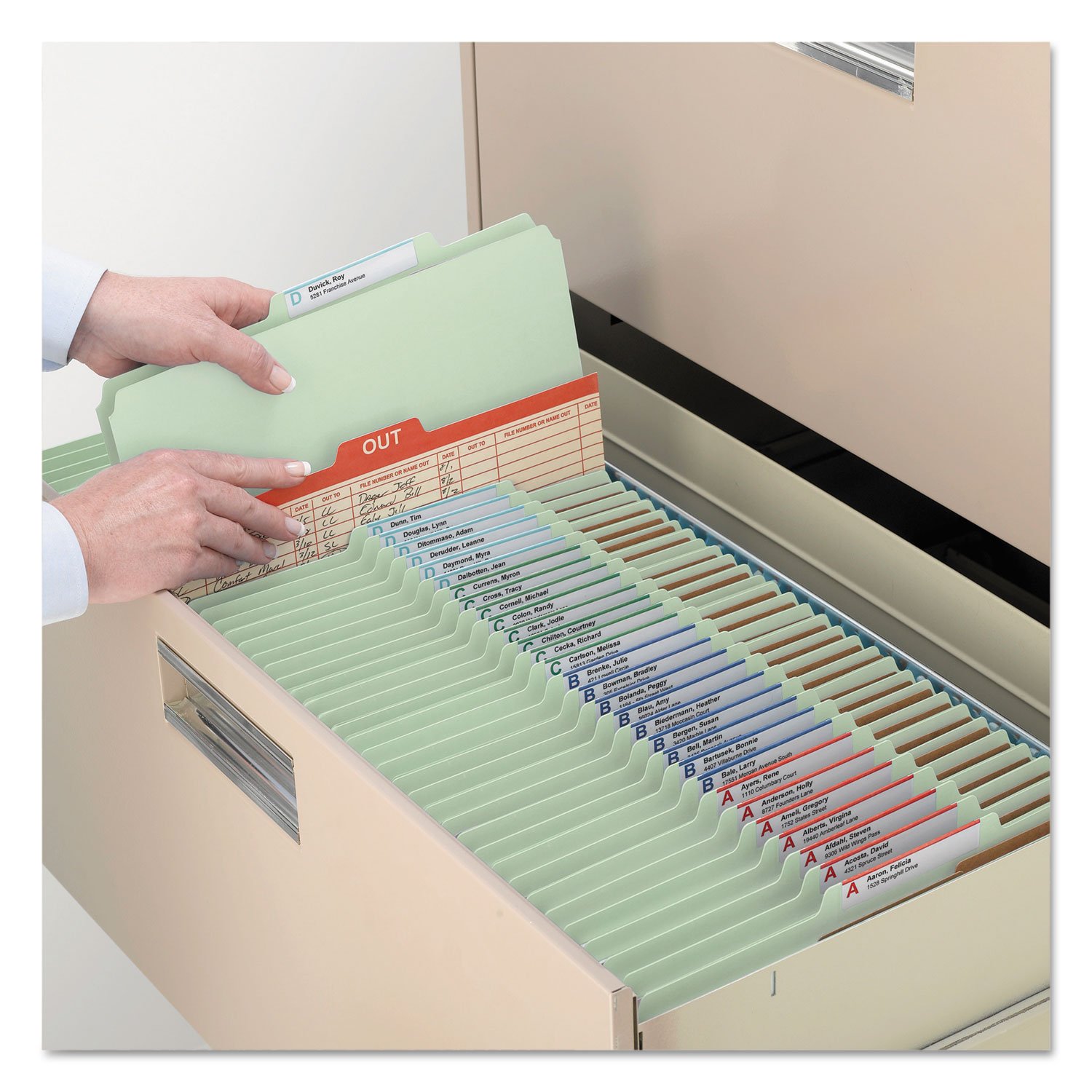Smead Lot de 10 classeurs de classification en carton pressé avec attaches SafeSHIELD, 2 intercalaires, extension de 5,1 cm, format lettre, gris/vert, 14076