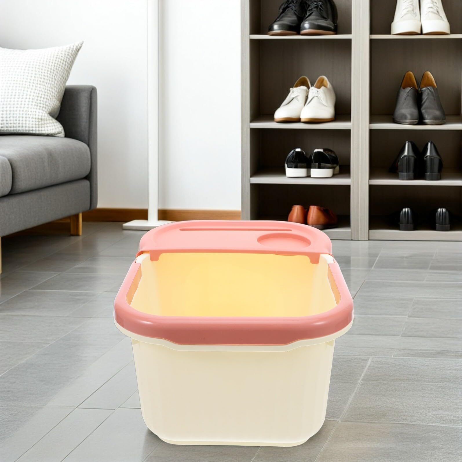 Zerodeko Fußbadewanne aus Kunststoff mit Halbabdeckung für Langlebiges Fußbad Klappbarer Fußbadewanne für Pediküre Einfacher Lagerung und Mobiler Nutzung als Wäscheeimer