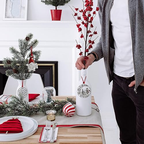 Miniatura 6 de Adornos de Navidad, 2023 de peltre sólido para árbol de Navidad, hecho a mano, de metal, para colgar, coleccionables, para árboles de Navidad,