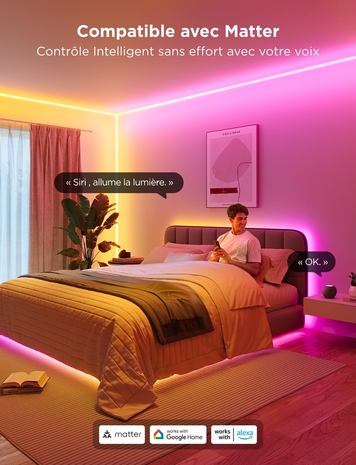 Govee Neon Ruban LED pour Plinthe, 5M Bande LED pour Lignes et Coins Muraux