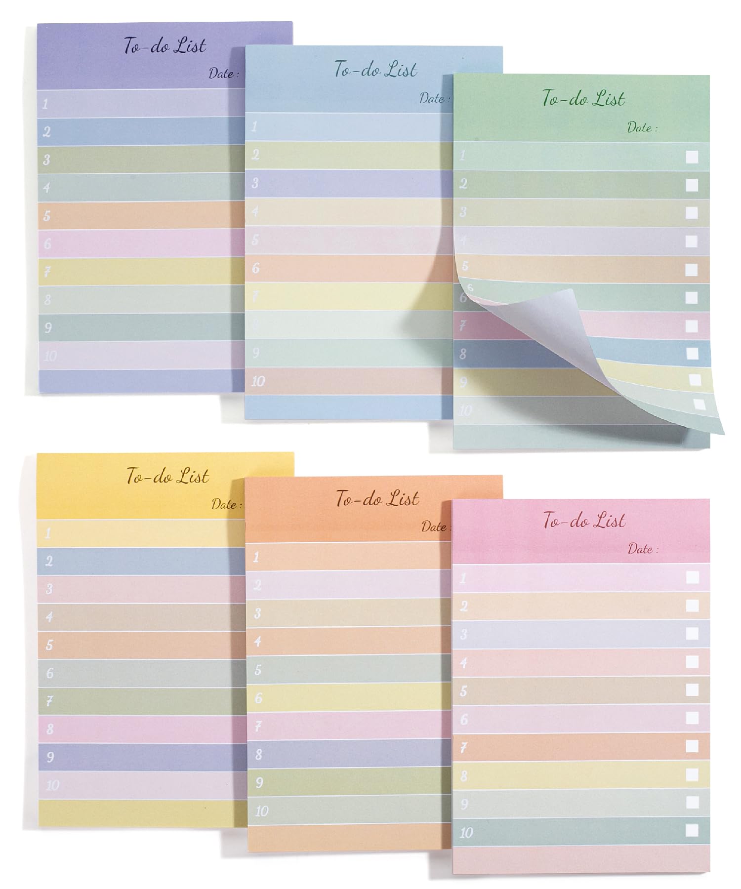 Mr. Pen- To Do List Sticky Notes, 4"x6", 6 Pads, 300 Sheets, Striped and Lined, Daily Planner, Todo Notepad