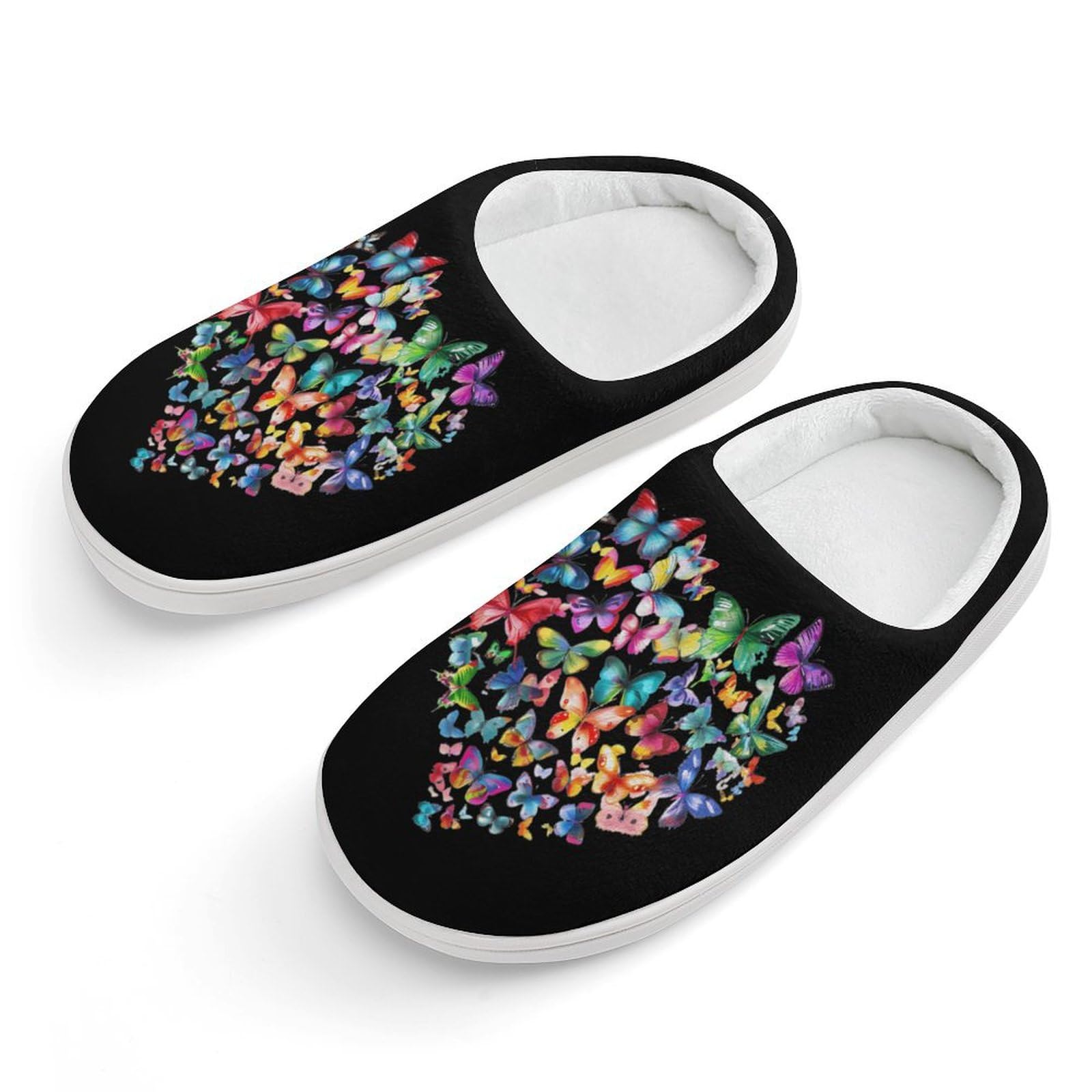 Colorful Butterflies Heart Cute Cotton Slippers Anti-slip House Shoes Funny Slipper Indoor Outdoor