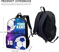 Vista 72 de American Flag Fire Galaxy Pattern Kids Backpack for Boys Girls Elementary Students Bookbag Middle School Bag Lightweight Children Travel Bag