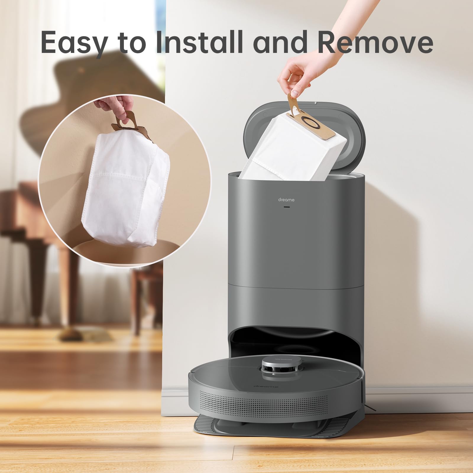 Dreame Robot Vacuum Dust Bags - 4L Capacity For L10s & D10 Models (3 Pack)