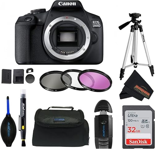 Miniatura 8 de Canon EOS 2000D (Rebel T7) Cámara digital SLR con kit de lente de 0.709-2.165 in (negro) - Paquete de accesorios básicos de tarjeta SD de 16 GB