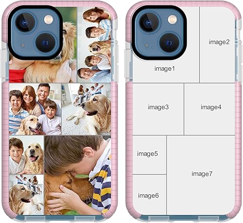 Styletify Funda personalizada para teléfono con fotos para iPhone 13 Mini, collage de imágenes personalizadas, fundas de impacto personalizadas, a