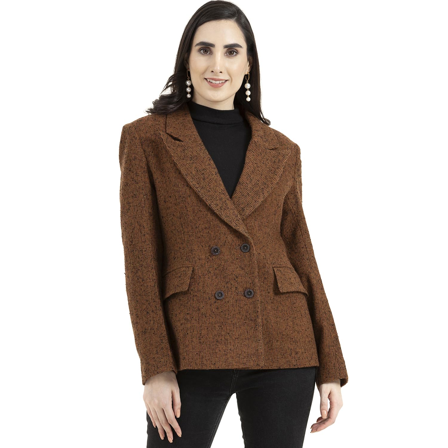 owncraft women's Double Breasted Orange wool coat-picture-37
