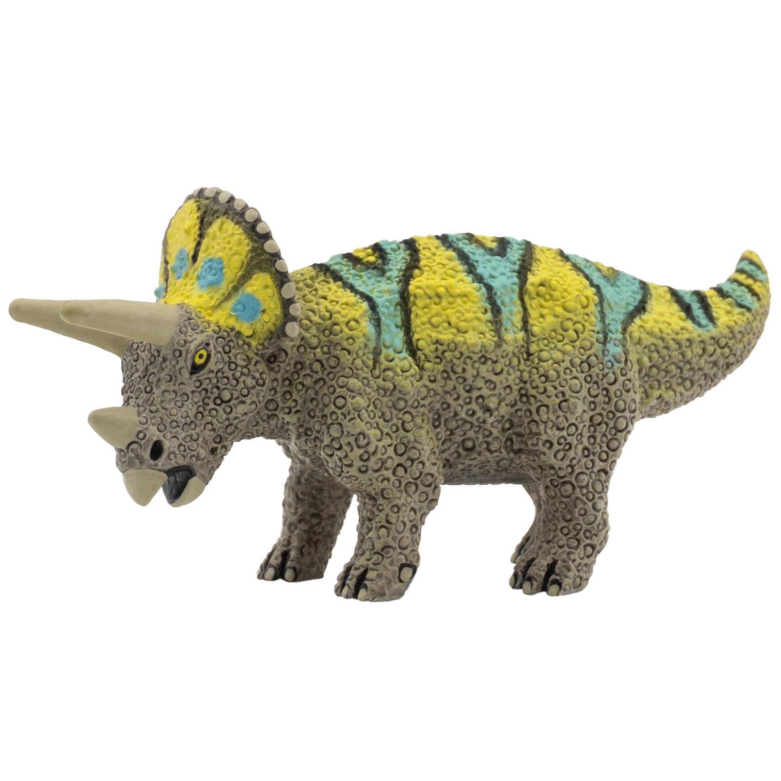 Bullyland 61317 Mini Dinosaur Triceratops Toy Figure, Approx. 3 cm, Lovingly Hand Painted Figure, PVC Great Gift for Boys and Girls for Imaginative Play