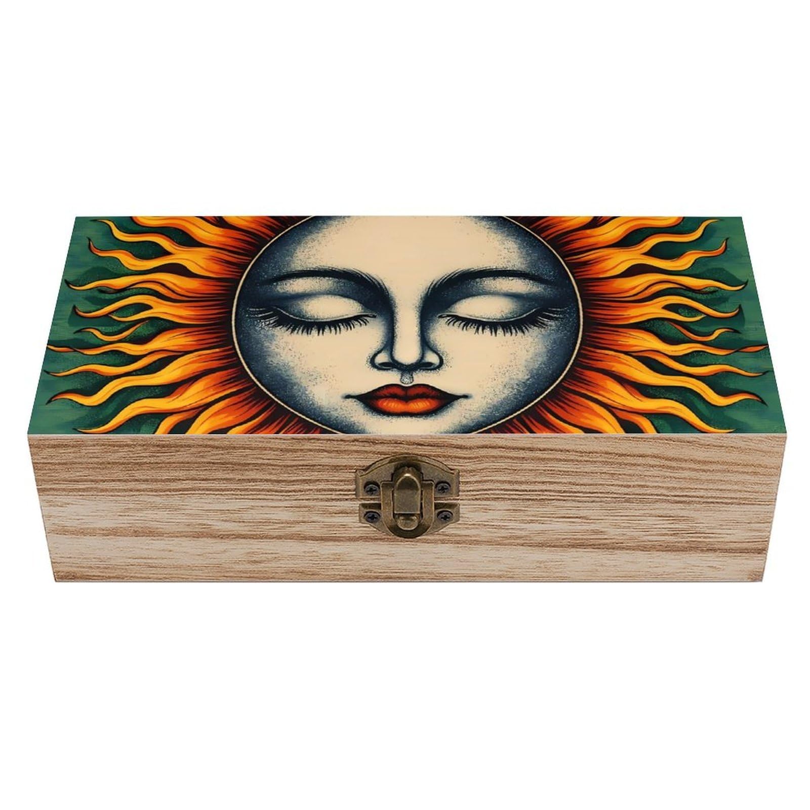 HLBSDM Purple Mermaid Scale Wooden Storage Box