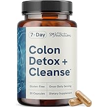 7 Day Colon Cleanse &amp; Detox | Supports Bloating Relief &amp; Occasional Constipation | Fast Acting 7 Day Detox Cleanse for Women and Men with Probiotics for Gut Health &amp; Regularity | Gluten-Free | 30Ct.