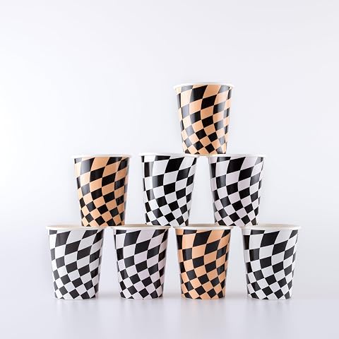 Meri Meri - Halloween Checker Cups - Cadılar Bayramı Damalı Bardaklar (8'li)