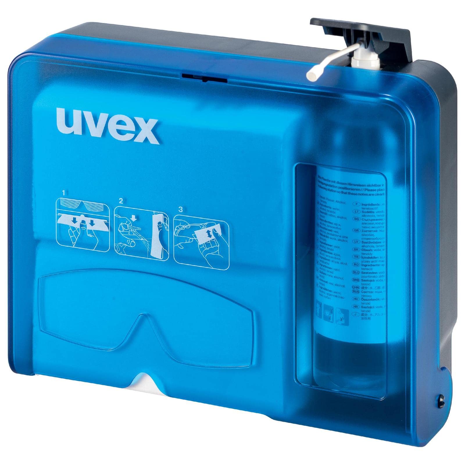 Uvex 9970005 Glasses Cleaning Station, Blue