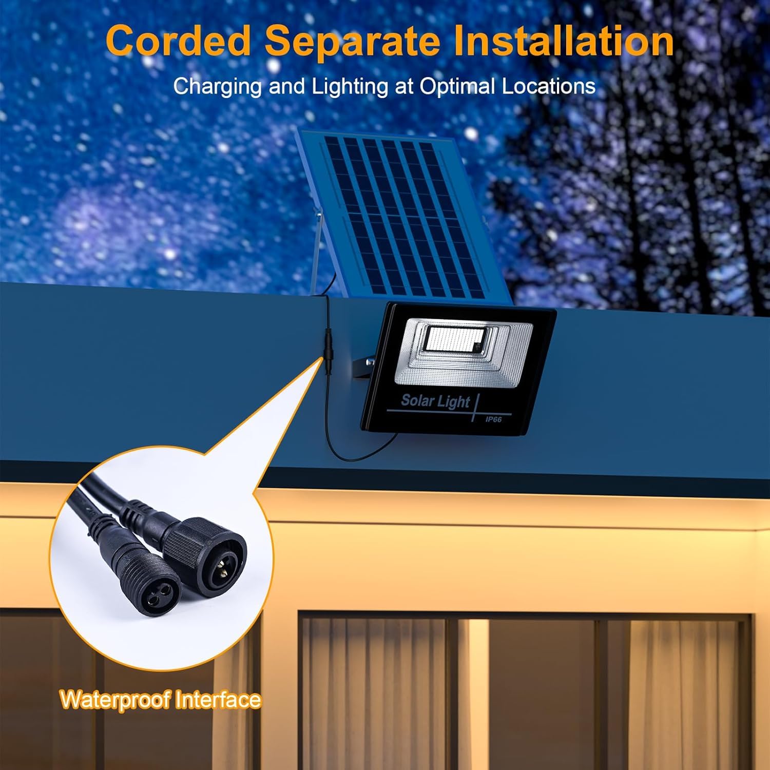 Faro a Led con Pannello Solare da Esterno IP67 impermeabile 1000W Luce Bianca 6500K SMD Ultra Luminoso con Telecomando Funzione Timer e Sensore Crepuscolare per Cortile, Giardino, Strada, Parcheggio