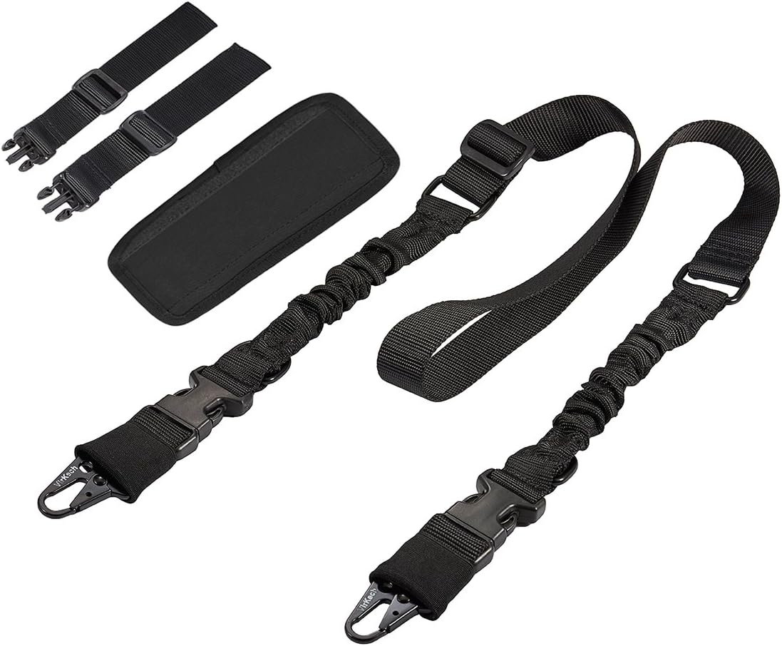 VirKech 2 Pointer Rifle Slings Adjustable Black 40"-52" with 2 Replaceable Straps