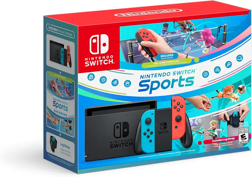 Nintendo Switch with Switch Sports + Leg Strap Bundle - Nintendo Switch Sports Bundle Edition