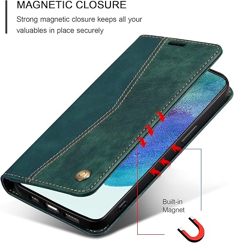 Miniatura 9 de QLTYPRI Samsung Galaxy S22 Ultra - Funda de piel sintética vintage con tapa para Samsung Galaxy S22 Ultra (ranuras para tarjetas), función atril