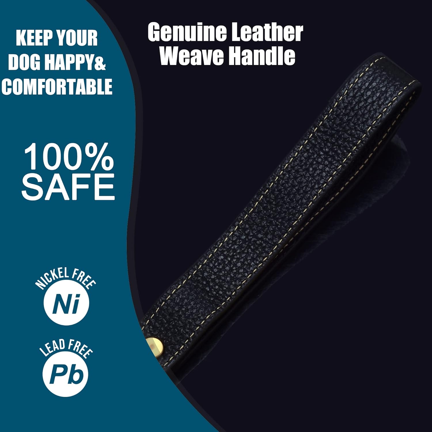 Silver Dog Chain Leash 18K Gold Stainless Steel Cuban Link Dog Leash with Leather Handle for Dogs Collar Chains(4ft/Silver)