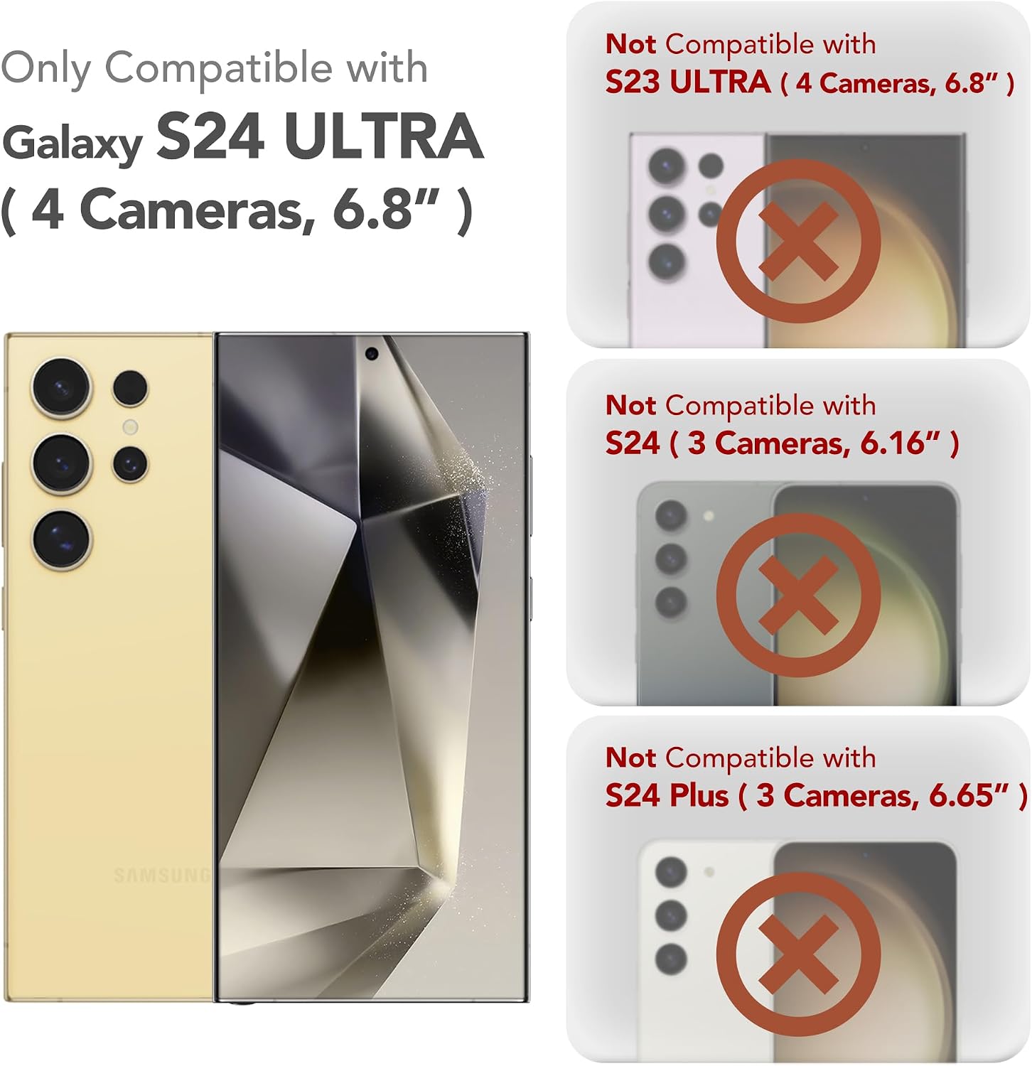 GVIEWIN for Samsung Galaxy S24 Ultra Case with Slide Camera Cover+Privacy Screen Protector, [Military Grade Shockproof] Marble Protective Slim & Tough Phone Case for S24 Ultra 6.8"(Drift Sand/Brown)