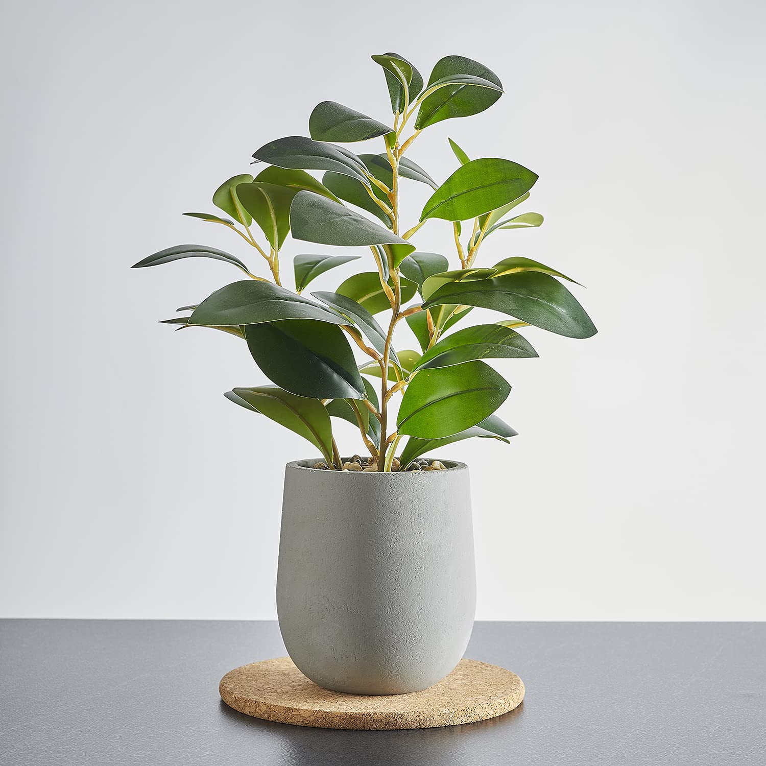 Relaxdays kurken onderzetters, 4 stuks, voor onder potten en pannen, waterdicht en hittebestendig, 19 cm, natuur