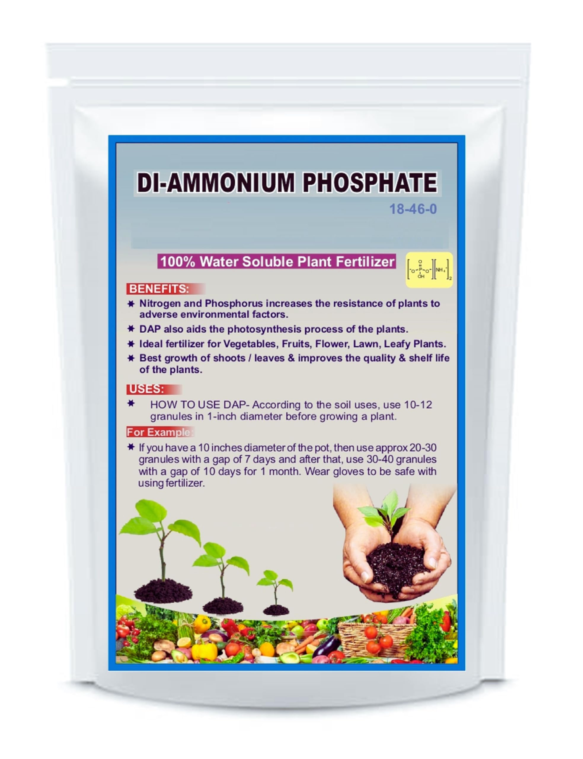 ManavRachit DAP Fertilizer Di-Ammonium Phosphate Soil for Gardening Purpose Lawn Vegetables, Flowers, Fruits Plant, 100% Water Soluble, Best for Home and Terrace Gardens Plant Health (250 Grams) (B0DBR5YNWC) Amazon Price History, Amazon Price Tracker