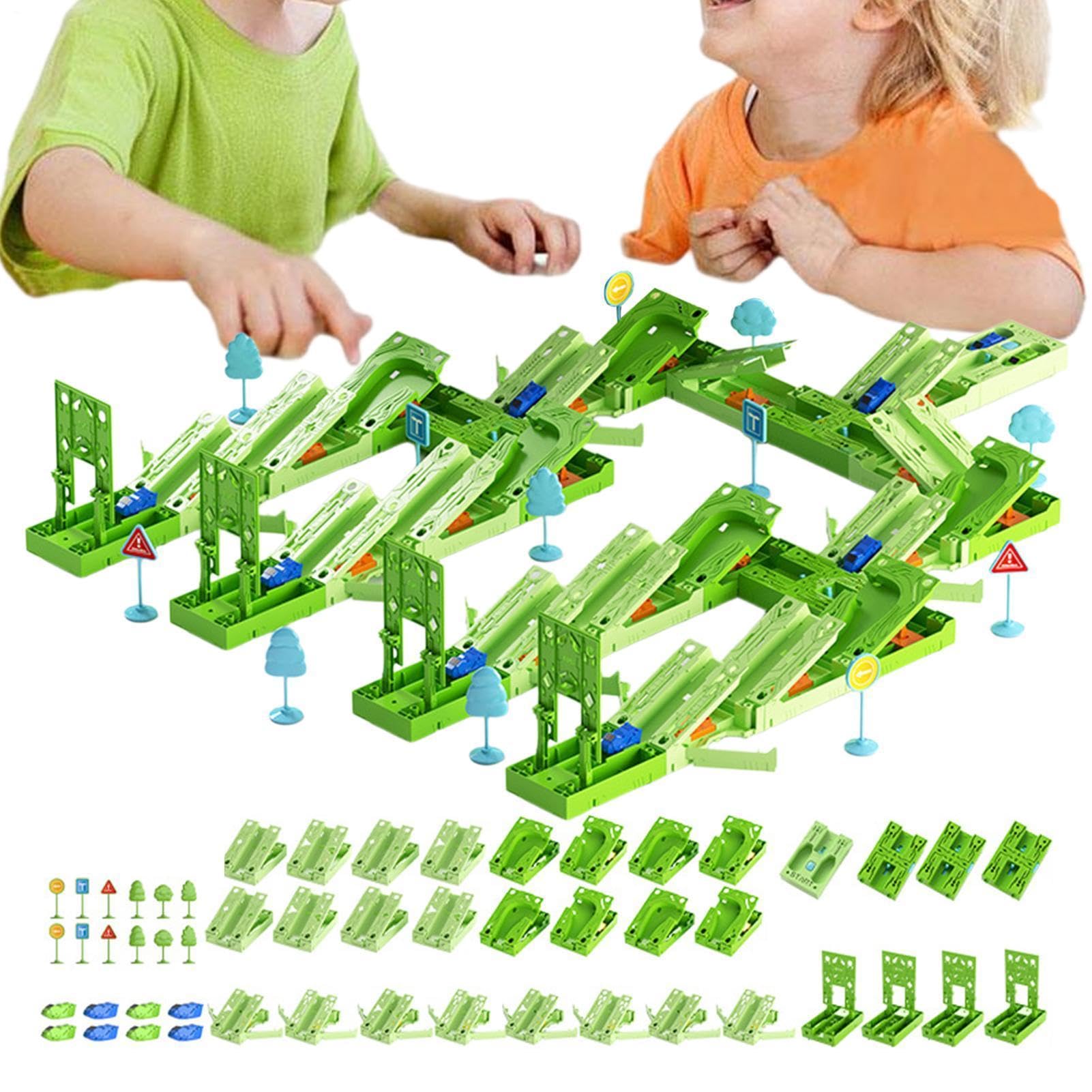 Bahn-Spielzeugautos Spannendes interaktives Flexibles | Puzzle-Rennstrecken-Autoset Für Kinder ab 3 Jahren, und Mädchen, Zuhause, Vorschule, Reisen und Schule