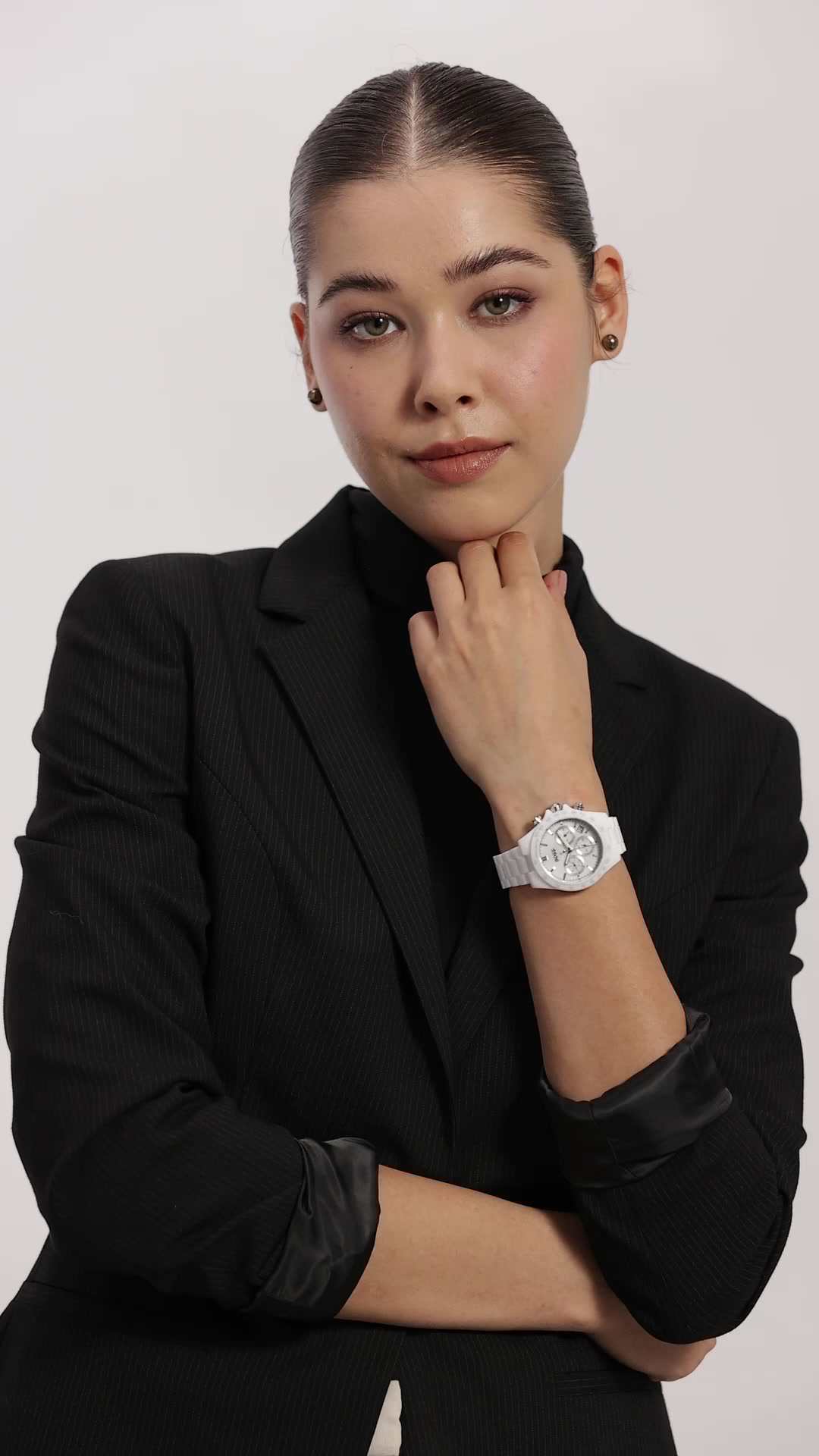 Hugo Boss Ceramic Novia Analog White Dial Women Watch-1502630