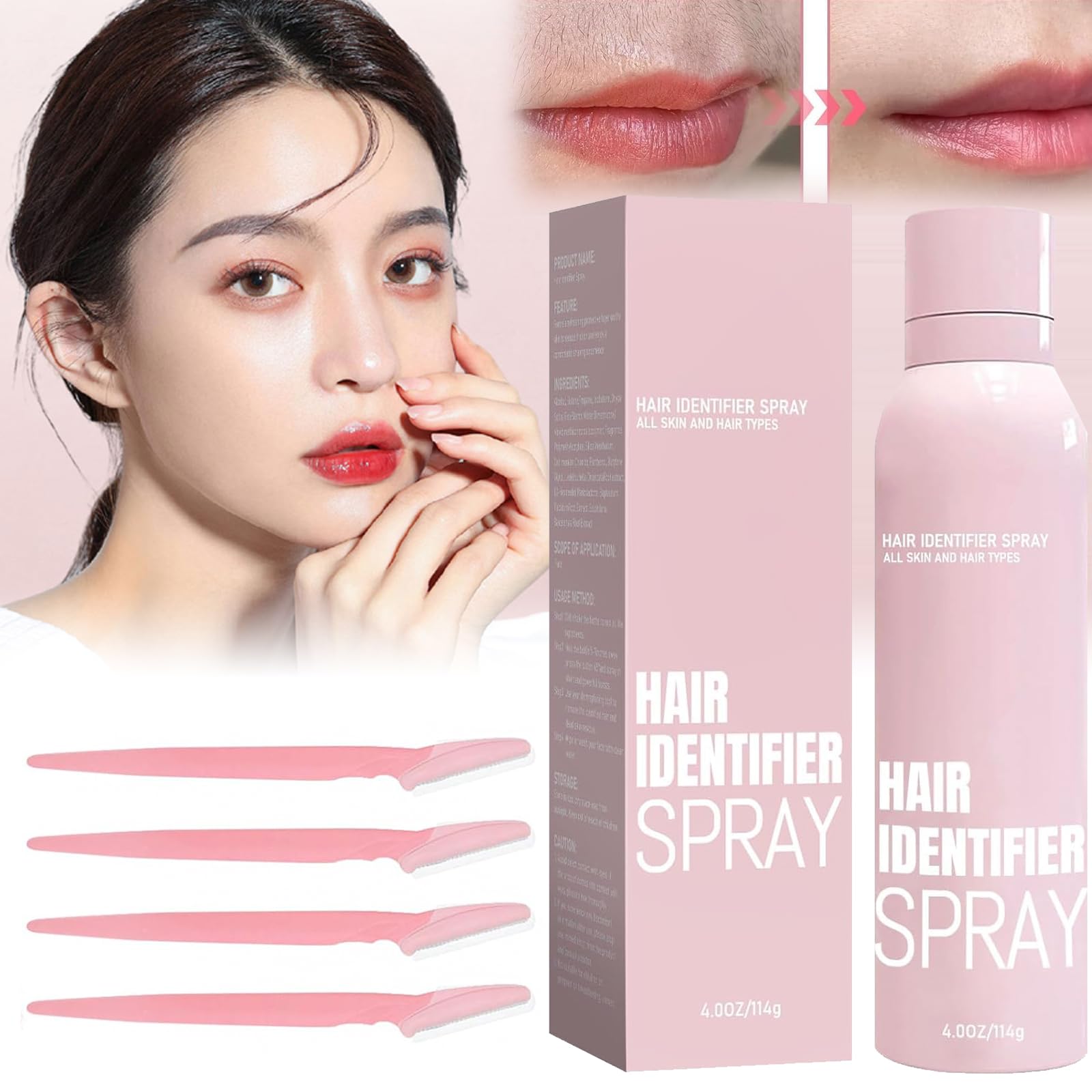 Hair Identifier Spray for Easy Face and Body Hair Removal, Perfect for Shaving with Razors