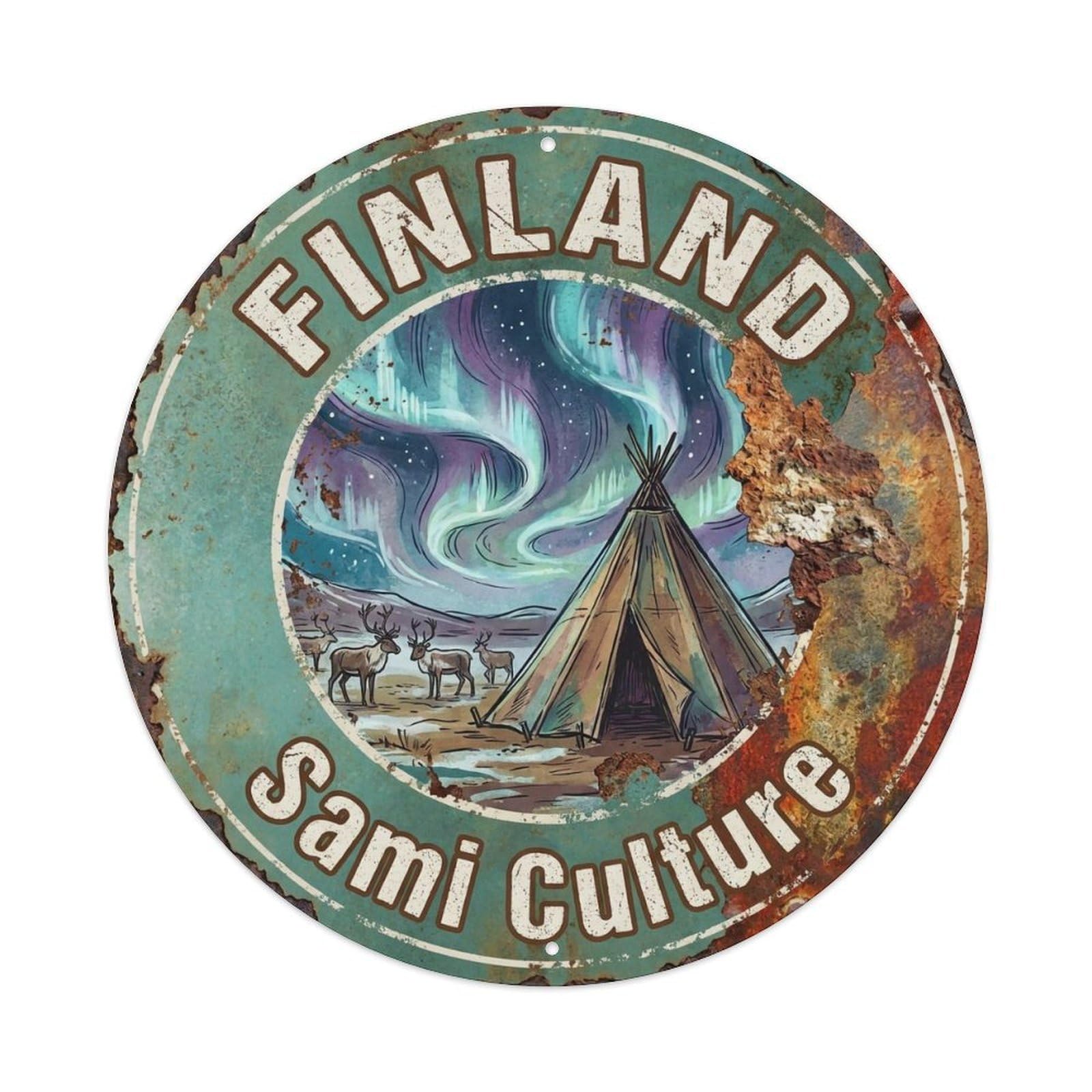 Vintage Travel Finland Royal Metal Tin Sign