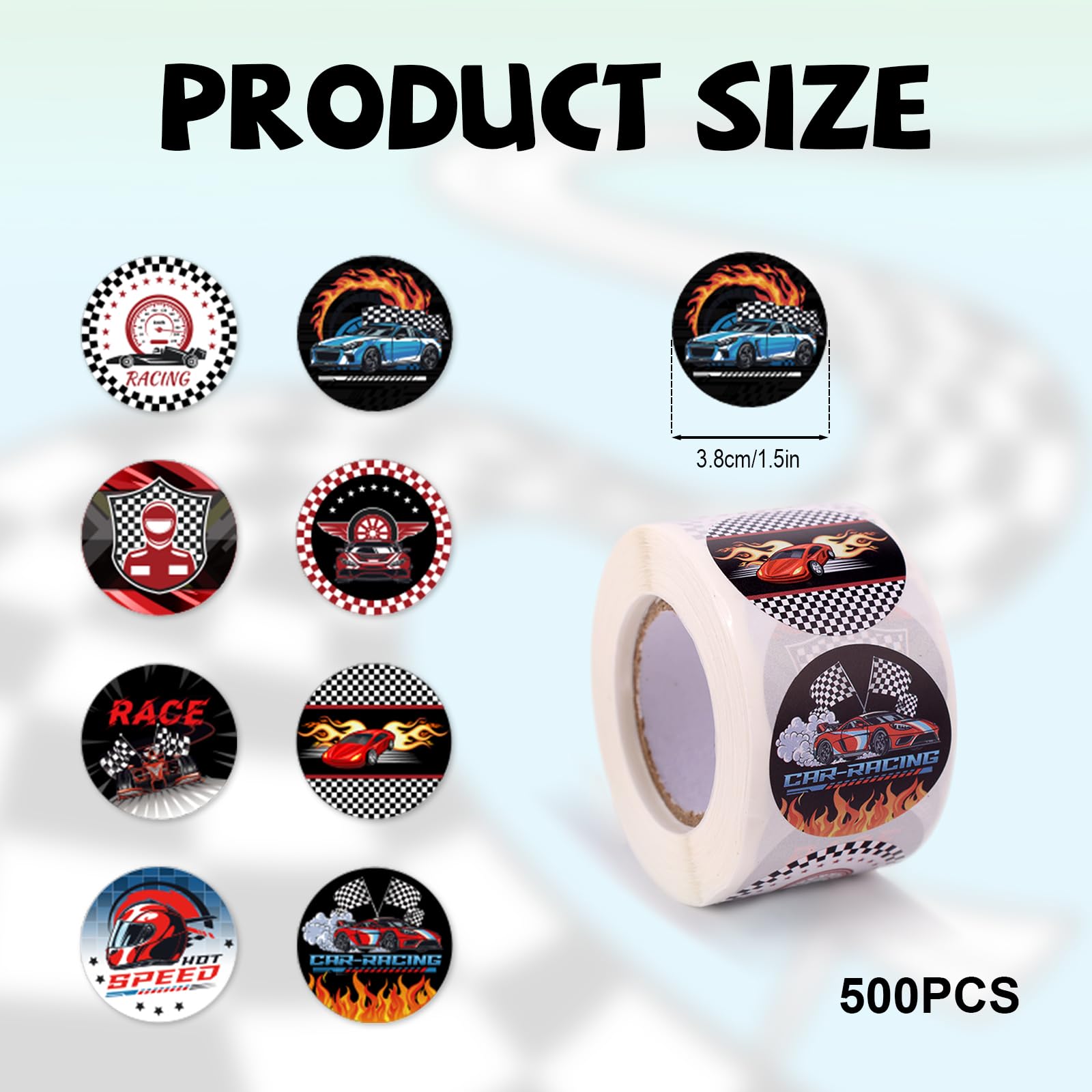 Tinoaly 500pcs Racing Stickers - Image 2