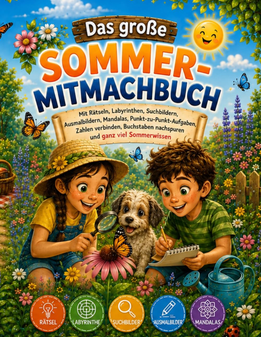 Das große Sommer-Mitmachbuch: Mit Rätseln, Labyrinthen, Suchbildern, Ausmalbildern, Mandalas, Punkt-zu-Punkt-Aufgaben, Zahlen verbinden, Buchstaben ... Sommerwissen (Sommerkinder: Mitmach-Spass)