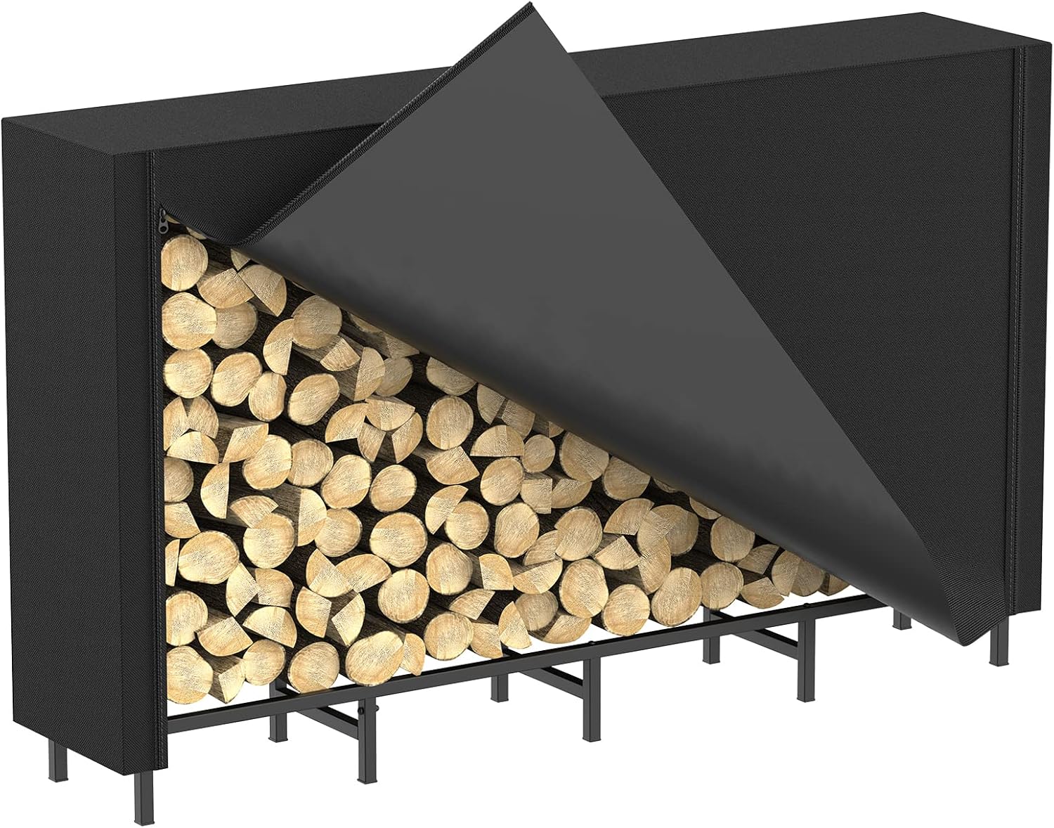 Firewood Rack Outdoor with Cover 5.3ft Firewood Log Rack