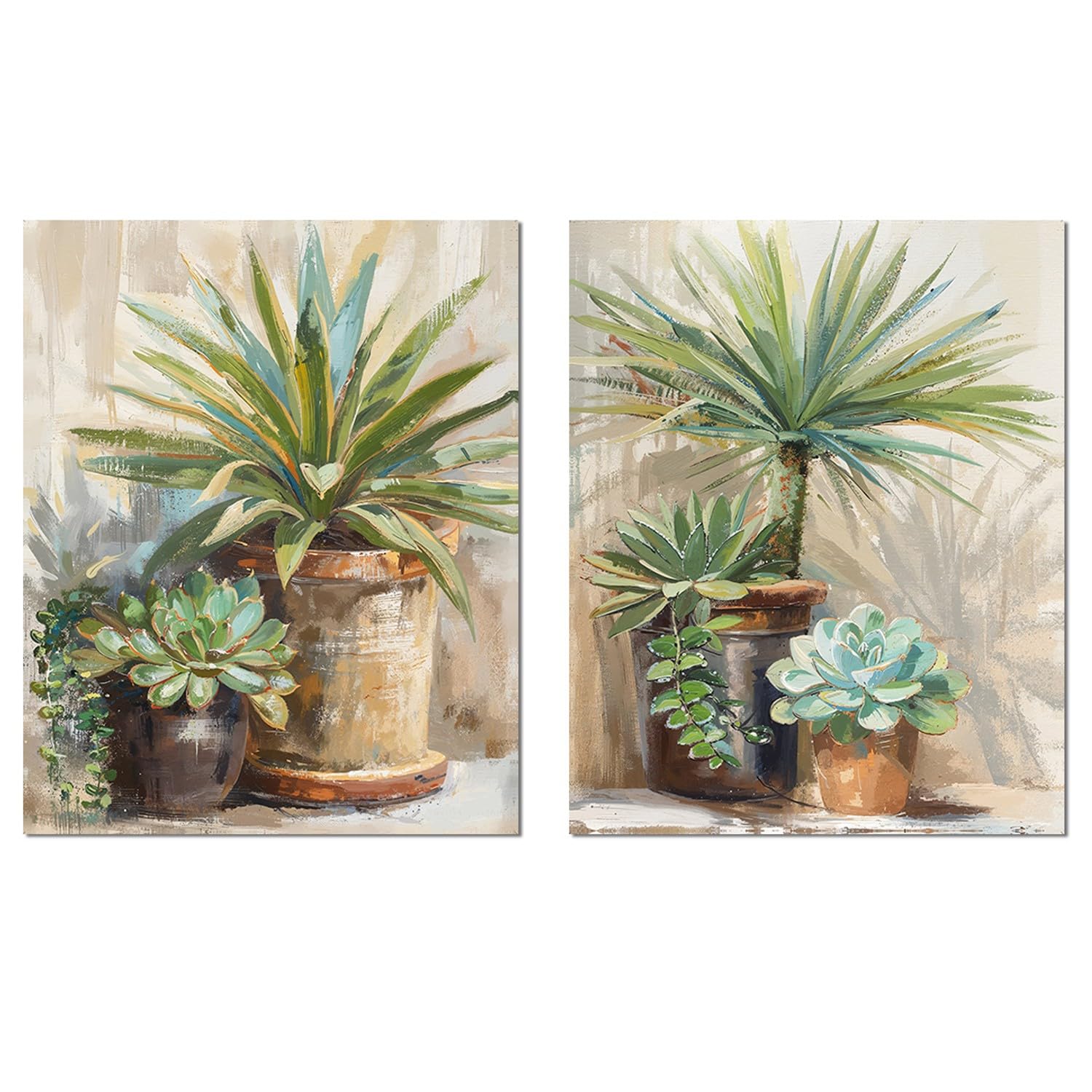 Tableau sur toile fait main cadre bois DRW vert 40x50cm