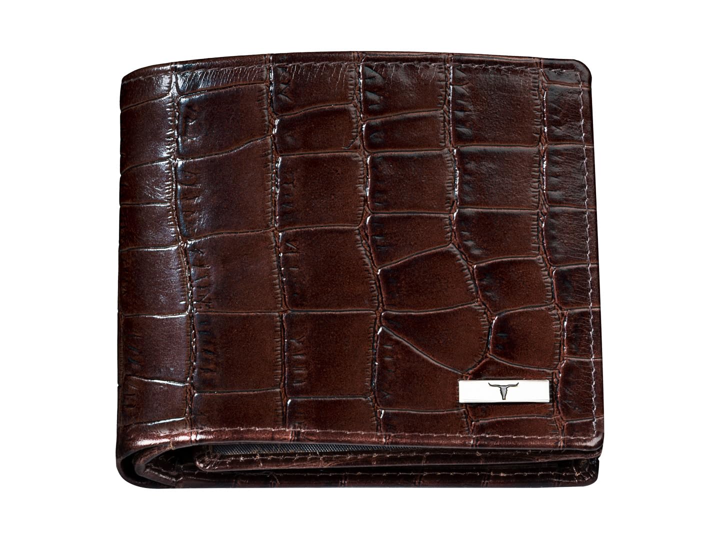 Drogon Printed Leather Wallet for Men, Brown, Minimalist, Brown, Minimalist