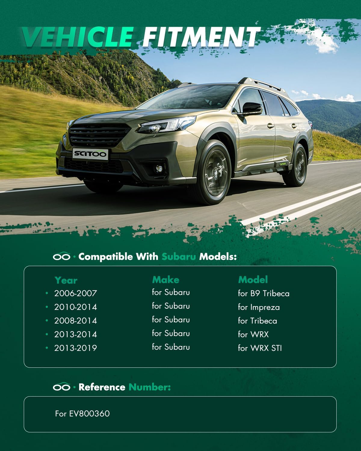 SCITOO 2pcs Suspension Kit 2 Front Inner Tie Rod End fit for 2006-2007 for Subaru B9 Tribeca Impreza Tribeca WRX STI EV800360