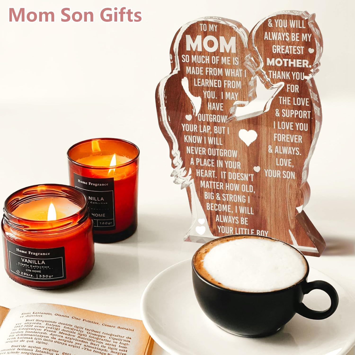 MAMAGIFTREE Mothers Day Mom Gifts from Son,Birthday Gifts for Mom from Son, Unique I Love You Mama Birthday Present Ideas for New Mom First Time - Desk Decor Acrylic Sign