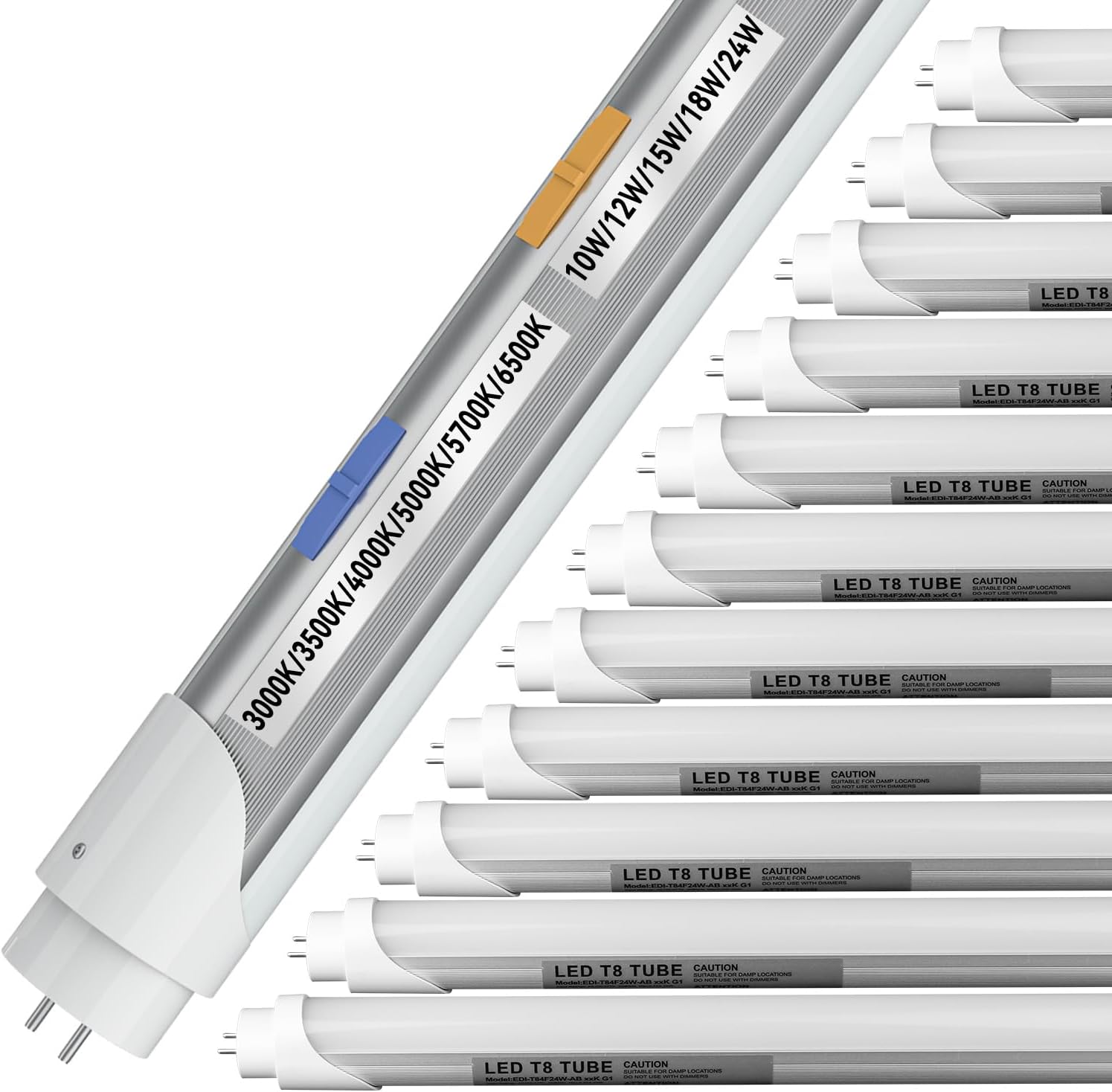 GE Lighting (16 Tubes) GE 13142 LED Tube T8, 15 watt, 1800 Lumen 6500K ...