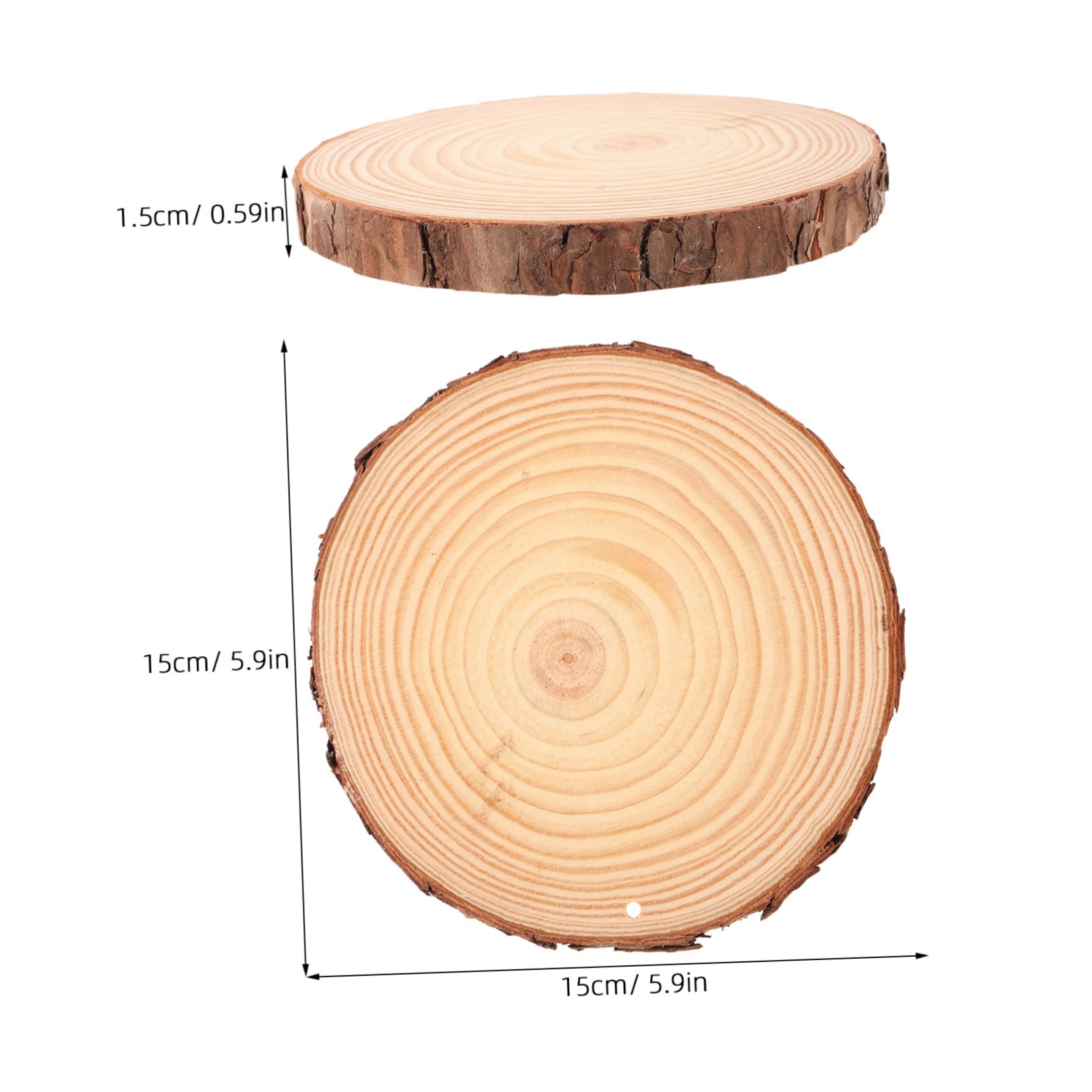 Homoyoyo 5 Stück Naturholzscheiben mit Rinde Robuste Holzkreise für Diy Bastelprojekte Tischdekoration Hochzeit und Weihnachtsdeko Vielseitige Holzscheiben für Kreative Gestaltung
