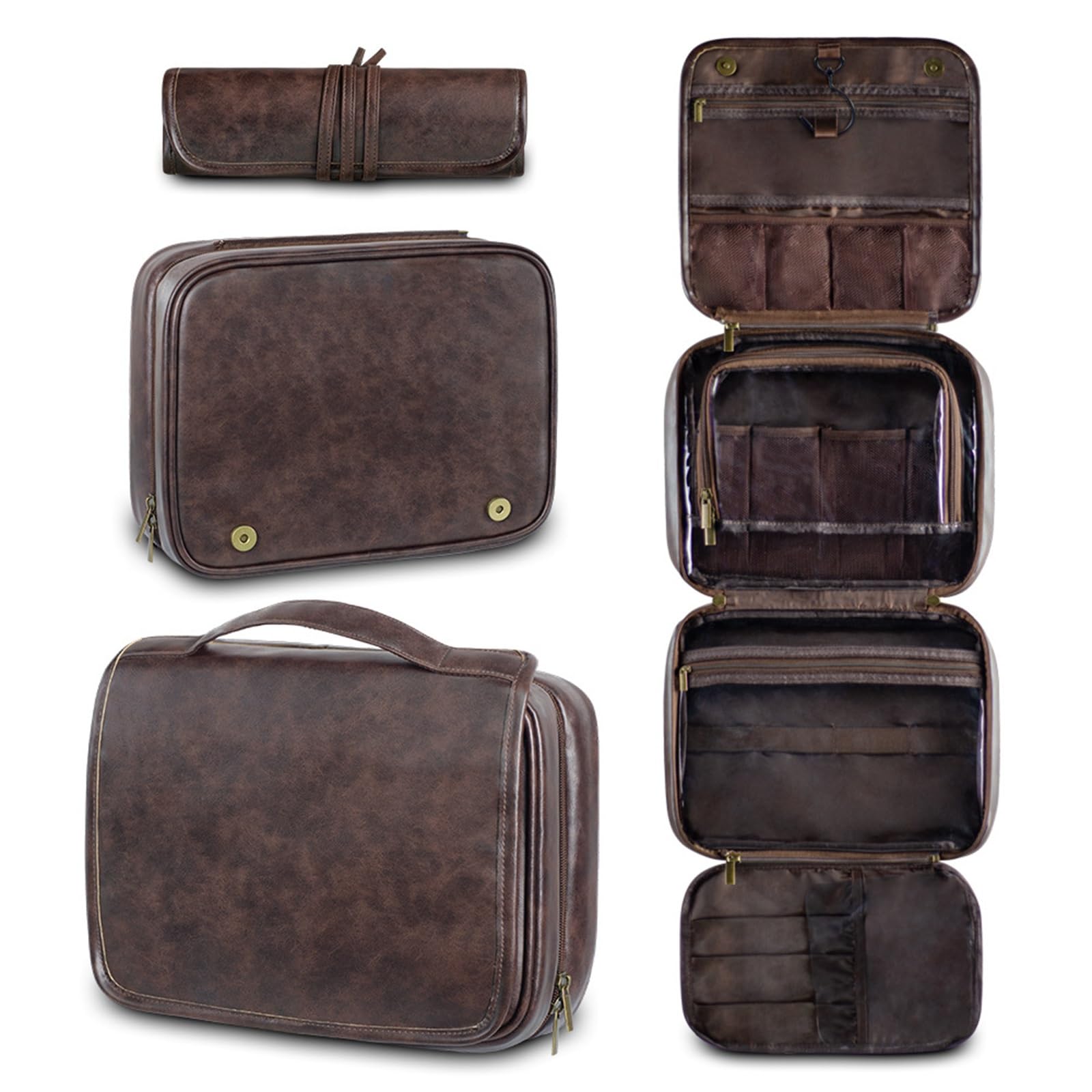Neceser de Colgar Viaje Neceser de Negocios de Piel sintética for Hombre, Gran Capacidad, Impermeable, for cosméticos, Bolsa de Almacenamiento(Teal)