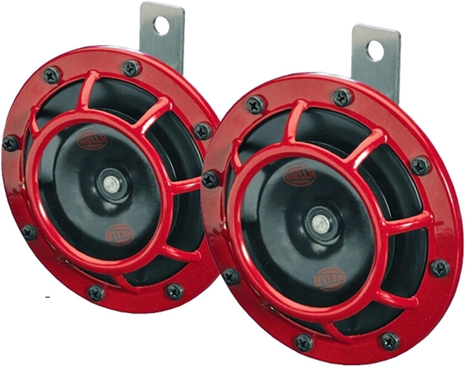 Hella003399803 Supertone 12V High Tone/Low Tone Twin Horn Kit with Red Protective Grill, 2 Horns