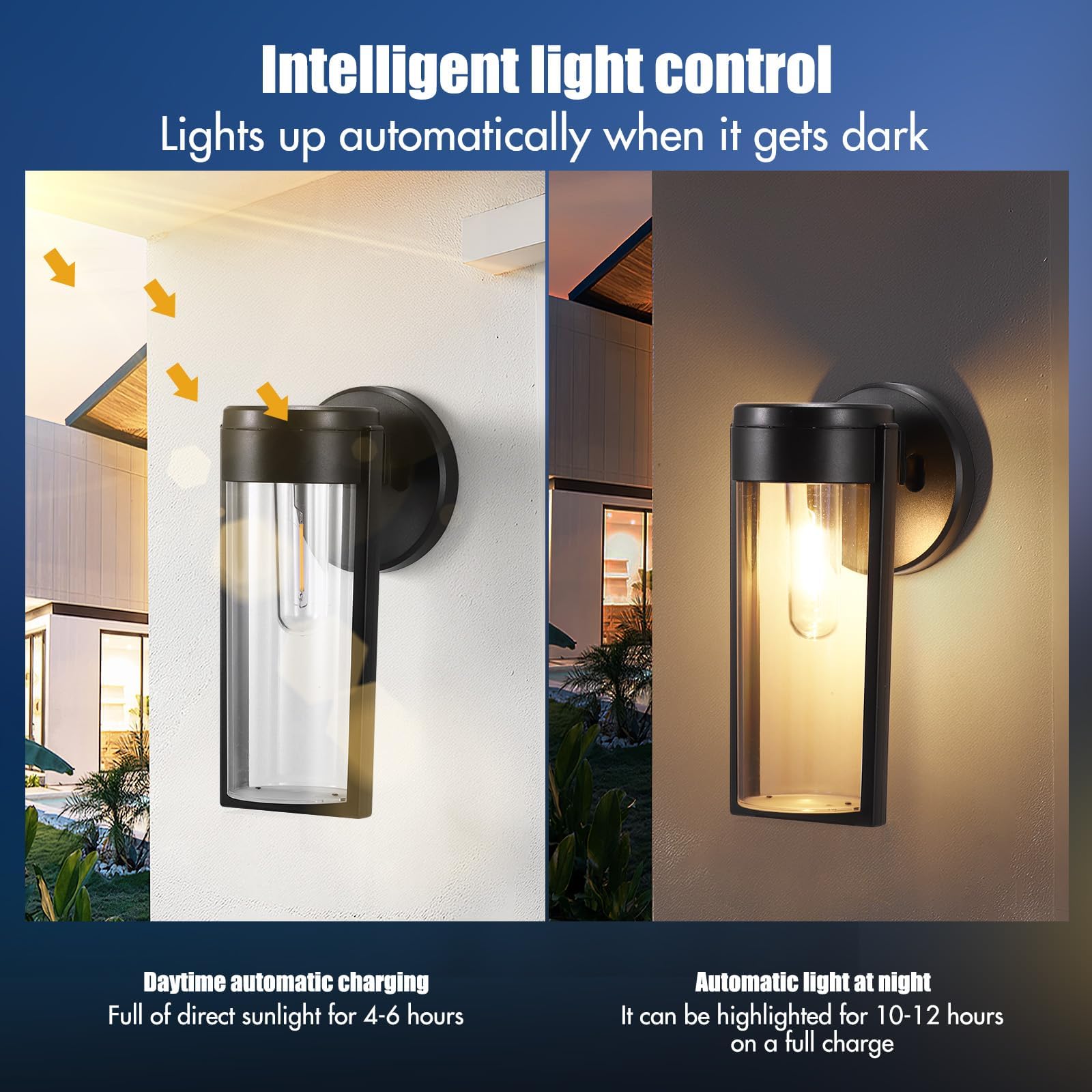 SuerZaro Solar Fence Lights Outdoor Wall Lights 4 Pack - Image 3