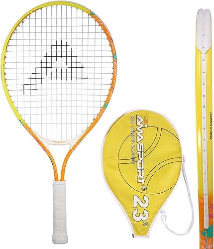 Miniatura 11 de AMA SPORT Raqueta de tenis para niños pequeños, kit de iniciación de raqueta de tenis de 17 a 25 pulgadas para niñas y niños con bolsa de nailon