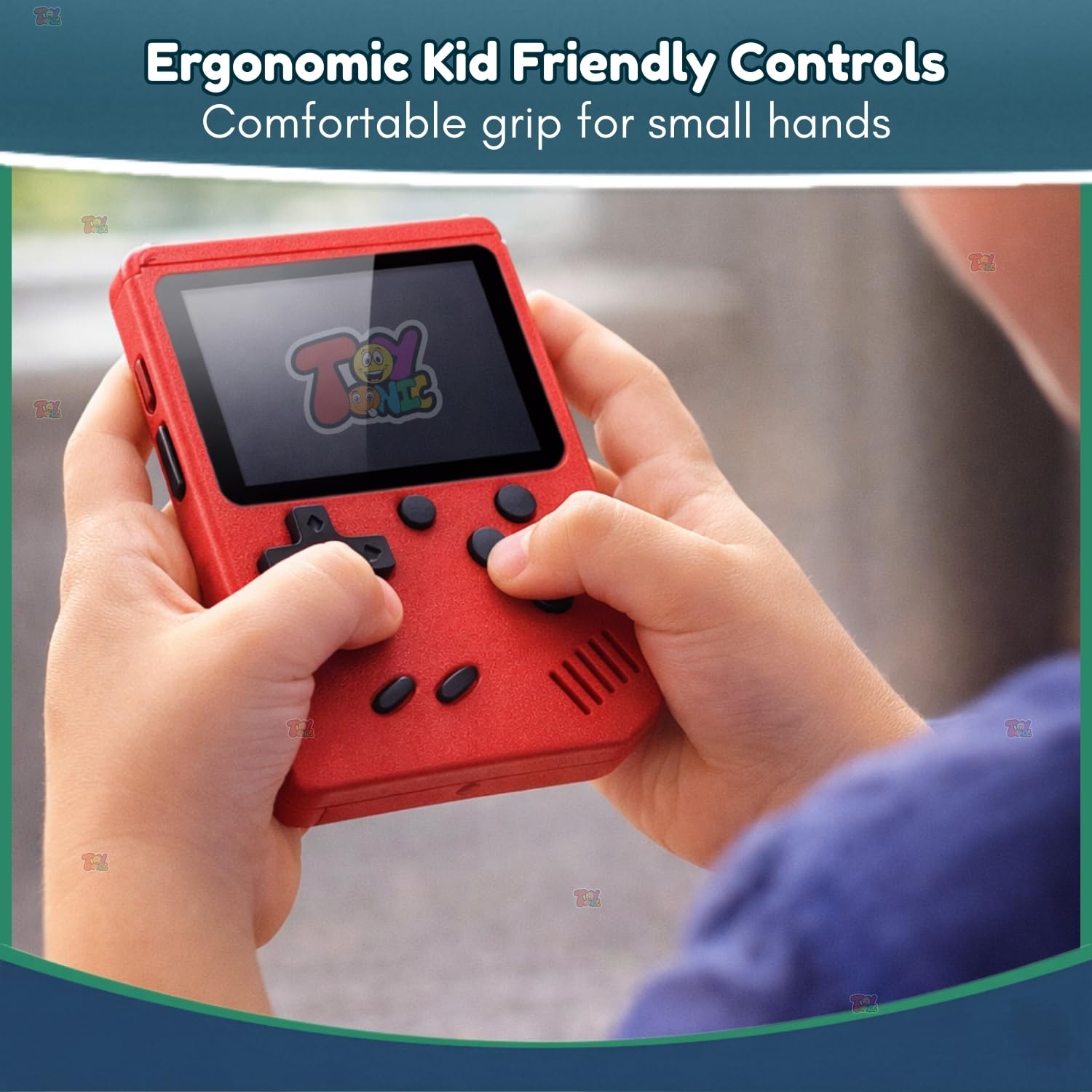 TOYTONIC Rechargeable Pocket Video Game Console for Kids 400-in-1 Retro Handheld Gaming Device with Built-in Classic Games, TV Output Support(Color Assorted) — Amazon image 7