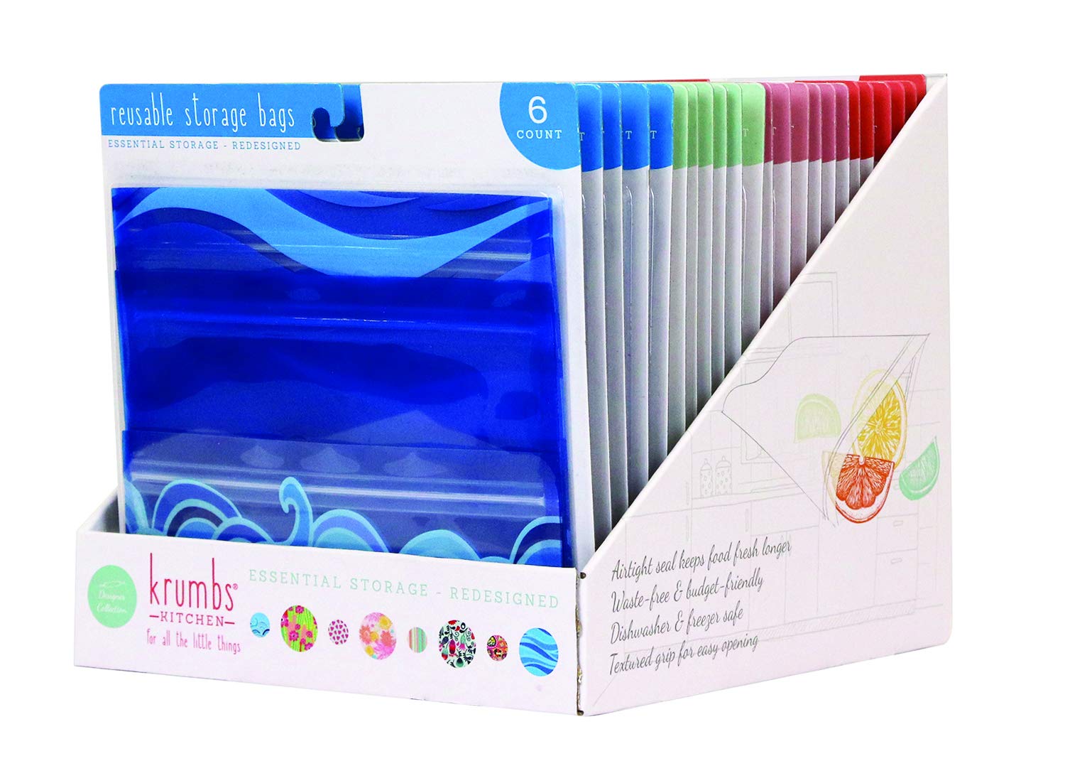 Case of [24] Krumbs Kitchen(R) Designer Collection Reusable Bags