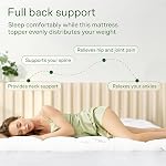 Matelas de bambou Topper Queen Taille - Refroidissement épais Oreiller respirant Top Matelas Pad for Back Pain Relief - Topper de poche profonde convient à 8-20 pouces (60x80 Pouces blanches)