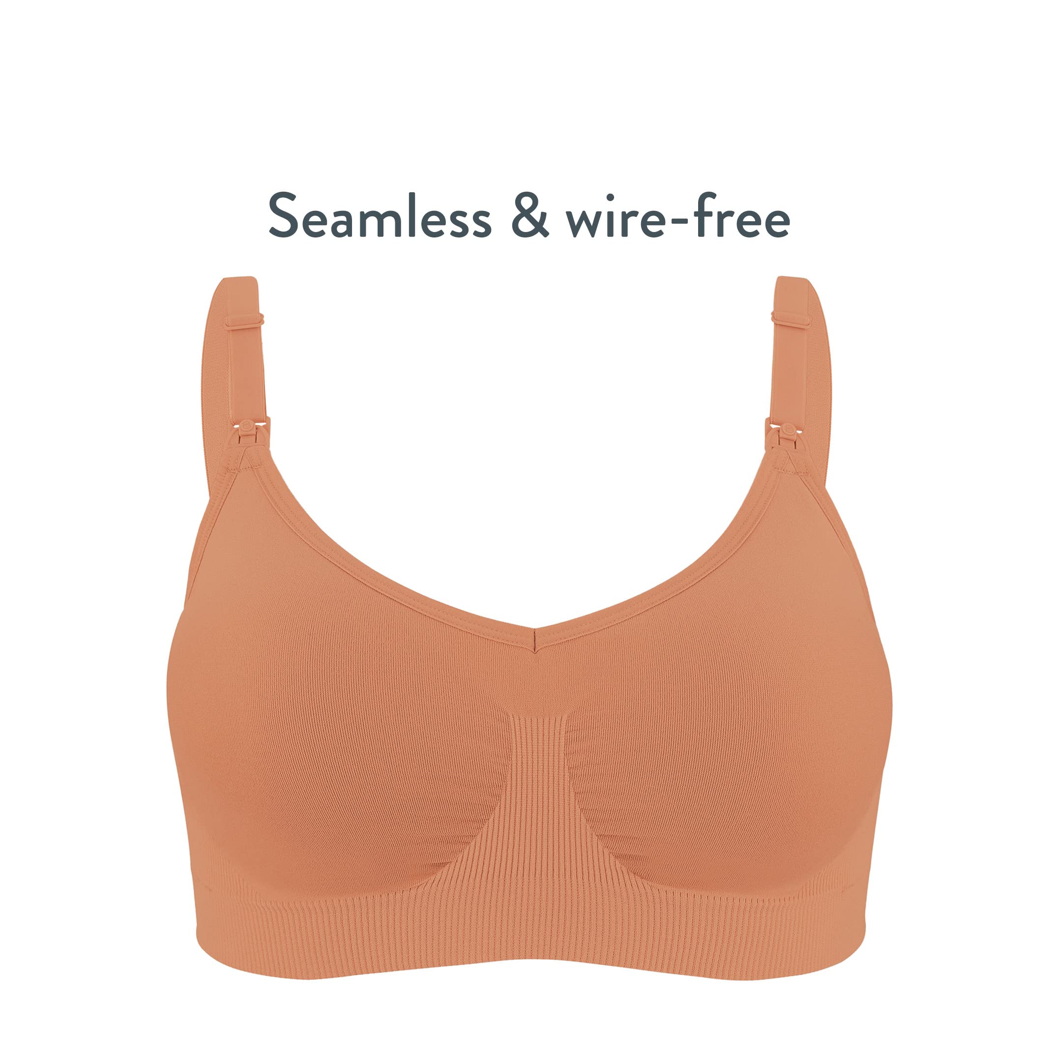 Basics by Bravado, reggiseno premaman e allattamento senza cuciture, a doppio strato, senza ferretto, regolabile, per l'allattamento al seno, taglie dalla S alla XXL