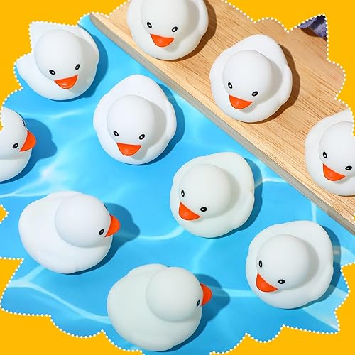 Miniatura 5 de Patos de goma que brillan en la oscuridad, patos luminosos de 2.2 pulgadas a granel, juguetes flotantes para bañera, mini patos fluorescentes, pato