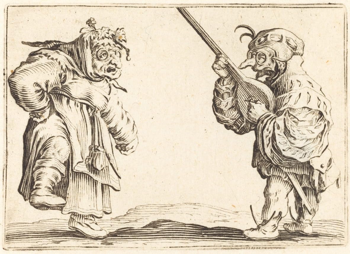 Poster Danseuses au luth Jacques Callot pour salon élégant et déco murale
